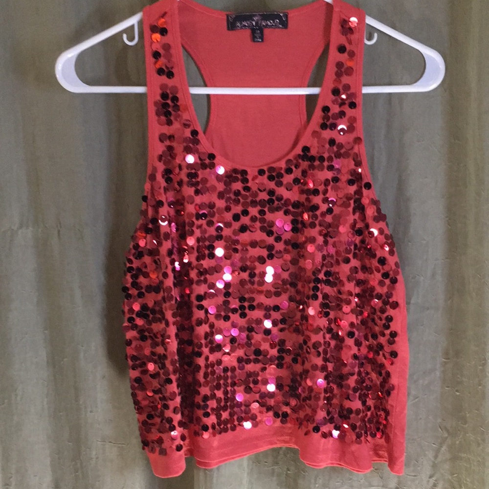 Almost Famous Sequin Crop Tank  Top